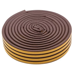 Уплотнитель резиновый, 12 м, профиль &quot;D&quot;, коричневый Сибртех 88910