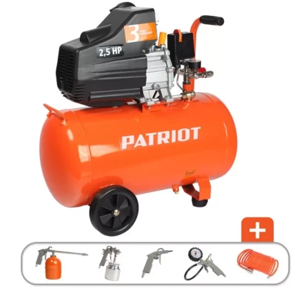 Компрессор масляный поршневой прямой привод PATRIOT EURO 50-260K набор KIT 5B купить в Екатеринбурге