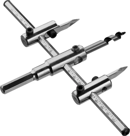 Сверло ЗУБР &quot;МАСТЕР&quot; регулируемое по дереву, двухрезцовое &quot;Балеринка&quot;, d=40-200мм, 1-30мм, в блистере 29440-200 купить в Екатеринбурге