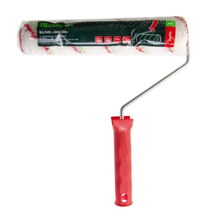 Валик &quot;Эмали&quot; , 250 мм, ворс 12 мм, D - 36 мм, D ручки - 6 мм, полиамид, полиакрил Сибртех 80201 купить в Екатеринбурге