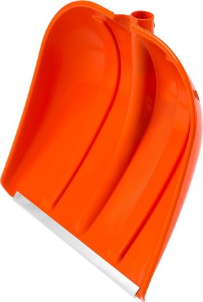 Лопата снеговая пластиковая с алюминиевой планкой, без черенка, 410мм, оранжевая, СИБИН 421834 421834 купить в Екатеринбурге