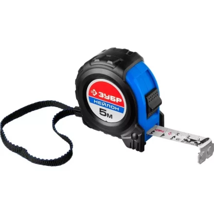 Рулетка ЗУБР &quot;НЕЙЛОН&quot;, нейлоновое покрытие, упрочненное полотно, ударопрочный обрезиненный корпус, 5м/19мм 34056-05-19_z01 купить в Екатеринбурге