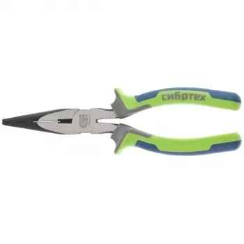 Длинногубцы прямые,160 мм фосфатирование трехкомпонентные рукоятки СИБРТЕХ 17155 купить в Екатеринбурге