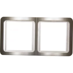 Панель СВЕТОЗАР &quot;ГАММА&quot; накладная, вертикальная, цвет золотой металлик, 2 гнезда SV-54147-GM