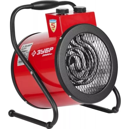 Пушка ЗУБР &quot;МАСТЕР&quot; &quot;круглая&quot; тепловая электрическая, гладкий нерж ТЭН, 2/1 кВт, 220В ЗТП-2000_М2 купить в Екатеринбурге