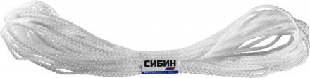 Шнур вязаный полипропиленовый СИБИН с сердечником, белый, длина 20 метров, диаметр 5 мм 50255 купить в Екатеринбурге