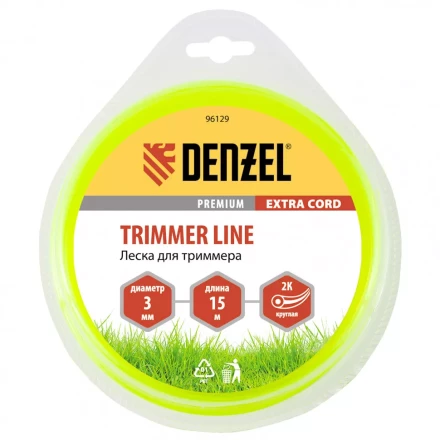 Леска для триммера двухкомпонентная круглая 3,0 мм 15 м Extra cord Denzel 96129 купить в Екатеринбурге