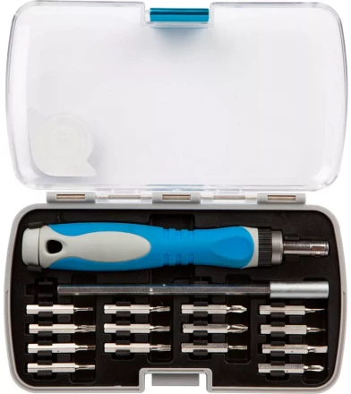 Набор ЗУБР: Отвертки &quot;ЭКСПЕРТ&quot;,для точных работ, реверсивная рукоятка,Cr-V,с битами,удлинитель 115мм,сменные биты,14шт 25629-H16 купить в Екатеринбурге