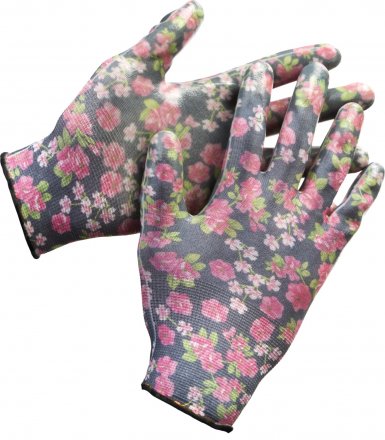 Перчатки GRINDA садовые, прозрачное нитриловое покрытие, размер L-XL, черные 11297-XL купить в Екатеринбурге