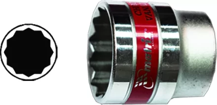 Головка торцевая 27 мм 12-гранная CrV под квадрат 1/2&quot; хромированная  MATRIX MASTER 13695 купить в Екатеринбурге