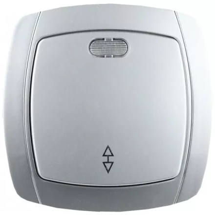 Выключатель СВЕТОЗАР &quot;АКЦЕНТ&quot; проходной одноклавишный в сборе, с подсветкой, цвет серебристый металлик, 10А/~250В SV-54238-SM купить в Екатеринбурге