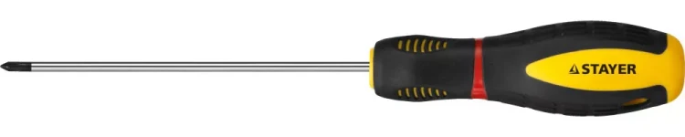 Отвертка STAYER "PROFI" "PROTech", двухкомп рукоятка, намагниченная, Cr-Mo, PH0x100мм 25132-0-10_z02 купить в Екатеринбурге