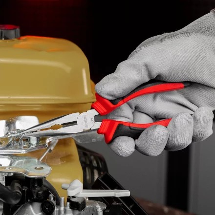 Длинногубцы прямые Matrix, 160 мм, хром-ванадий, двухкомпонентные рукоятки, 17309 купить в Екатеринбурге