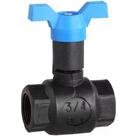 Кран шаровой ЗУБР полнопроходной &quot;мама-мама&quot;, бабочка, морозоуст корпус, 3/4&quot; 4-51530-PA-3/4 купить в Екатеринбурге