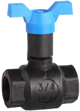 Кран шаровой ЗУБР полнопроходной &quot;мама-мама&quot;, бабочка, морозоуст корпус, 3/4&quot; 4-51530-PA-3/4 купить в Екатеринбурге