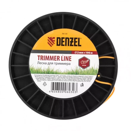 Леска для триммера  звезда 2,0 мм 190 м на Din катушке Россия Denzel 96130 купить в Екатеринбурге