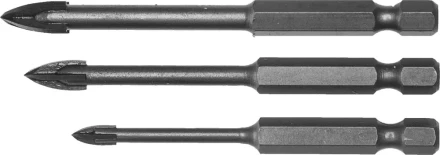 Набор ЗУБР &quot;ПРОФЕССИОНАЛ&quot;: Сверла по кафелю, керамике, с четырьмя режущими лезвиями 4, 6, 8 мм, 3 шт 29845-H3_z01 купить в Екатеринбурге