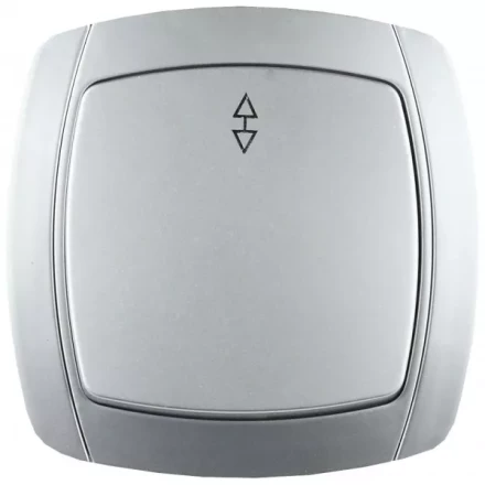 Выключатель СВЕТОЗАР &quot;АКЦЕНТ&quot; проходной одноклавишный в сборе, цвет серебристый металлик, 10А/~250В SV-54237-SM купить в Екатеринбурге