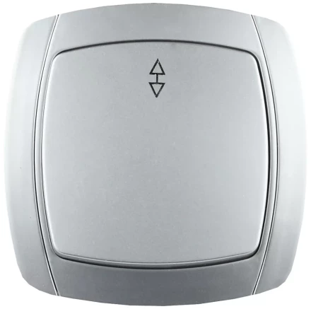 Выключатель СВЕТОЗАР &quot;АКЦЕНТ&quot; проходной одноклавишный в сборе, цвет серебристый металлик, 10А/~250В SV-54237-SM купить в Екатеринбурге