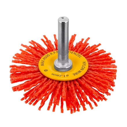 Щетка для дрели Denzel, 65 мм, Плоская, со шпилькой, нейлоновая щетина, 74433 купить в Екатеринбурге