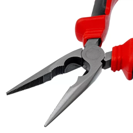 Длинногубцы прямые Matrix, 180 мм, хром-ванадий, двухкомпонентные рукоятки, 17310 купить в Екатеринбурге