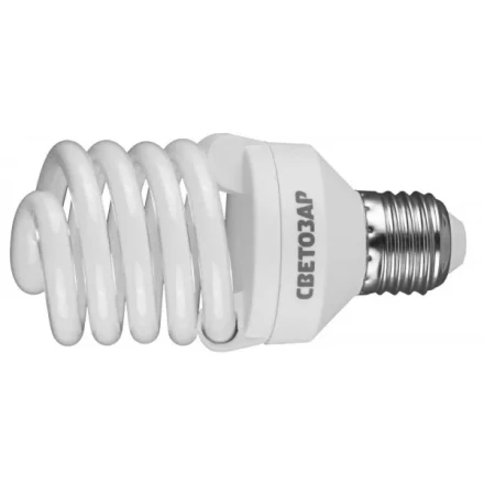 Энергосберегающая лампа СВЕТОЗАР &quot;КОМПАКТ&quot;спираль,цоколь E27(стандарт),Т2,теплый белый свет(2700 К),10000час,25Вт(125) 44452-25_z01 купить в Екатеринбурге