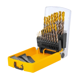 Набор сверл по металлу Denzel 723008, 1-10 мм, Р6М5К8-TiN, Golden Tip, 19 шт