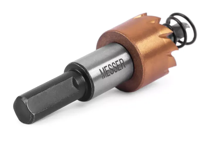 HSS-TiN коронка MESSER  17мм с центр. сверлом и толкающей пружиной для  лист. материала  до 2 мм ц/х купить в Екатеринбурге