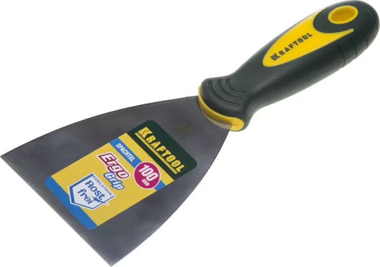Шпательная лопатка KRAFTOOL с 2-компонент ручк, профилиров нержав полотно, 100мм 10035-100 купить в Екатеринбурге