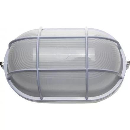 Светильник уличный СВЕТОЗАР влагозащищенный с решеткой, овал, цвет белый, 100Вт SV-57207-W купить в Екатеринбурге