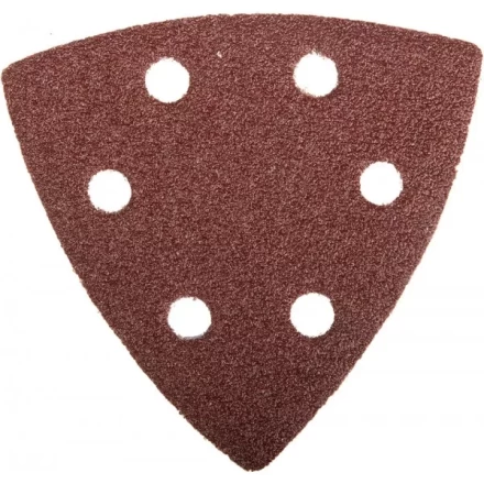 Треугольник шлифовальный ЗУБР &quot;МАСТЕР&quot; универсальный на велкро основе, 6 отверстий, Р60, 93х93х93мм, 5шт 35583-060 купить в Екатеринбурге