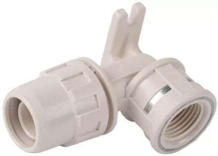 Муфта ЗУБР &quot;ШиреФит&quot; соединительная угловая 90°, с креплением, &quot;штуцер с гайкой - внутренняя резьба&quot;, 20мм-1/2&quot; 51468-20-1/2 купить в Екатеринбурге