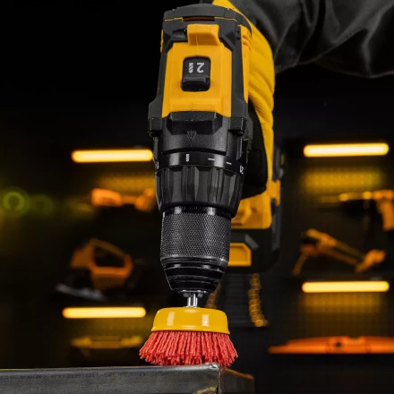 Щетка для дрели Denzel, 65 мм, Чашка, со шпилькой, нейлоновая щетина, 74435 купить в Екатеринбурге