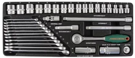 Набор головок торцевых 3/8&quot;DR 6-22мм ключи комбинированные 7-17мм 36предметов Jonnesway S04Н3536S 47394 купить в Екатеринбурге