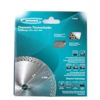 Диск алмазный ф115х22,2мм, тонкий, сплошной, мокрое резание GROSS 73052 купить в Екатеринбурге