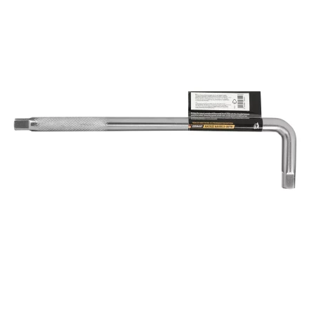 Вороток Г-образный, 300*75 мм, квадрат 1/2&quot;, CrV, матовый хром Denzel 14064 купить в Екатеринбурге