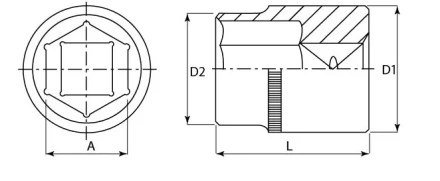Головка торцевая 3/8&quot;DR  6 мм  S04H3106  Jonnesway 48009 купить в Екатеринбурге