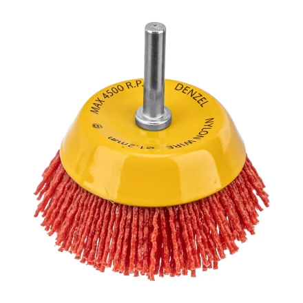 Щетка для дрели, 75 мм, Чашка, со шпилькой, нейлоновая щетина Denzel 74436 купить в Екатеринбурге
