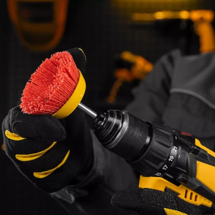 Щетка для дрели, 75 мм, Чашка, со шпилькой, нейлоновая щетина Denzel 74436 купить в Екатеринбурге