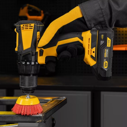 Щетка для дрели, 75 мм, Чашка, со шпилькой, нейлоновая щетина Denzel 74436 купить в Екатеринбурге