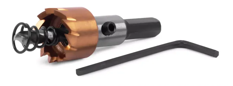 HSS-TiN коронка MESSER  19мм с центр. сверлом и толкающей пружиной для  лист. материала  до 2 мм ц/х купить в Екатеринбурге