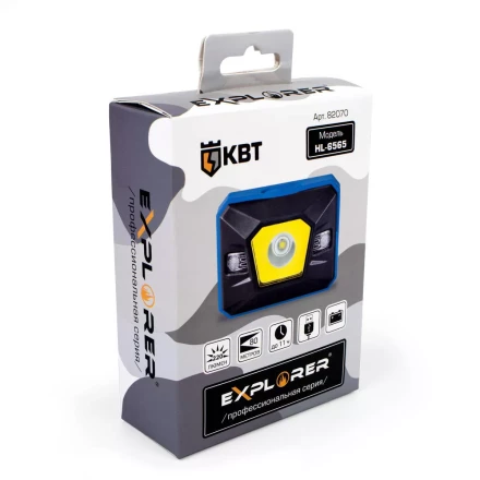 Фонарик налобный светодиодный со встроенным аккумулятором КВТ HL-6565 (82070) купить в Екатеринбурге