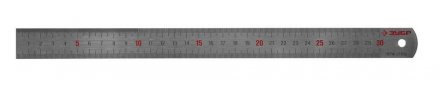Линейка ЗУБР &quot;ЭКСПЕРТ&quot; нержавеющая, двусторонняя, непрерывная шкала 1/2мм / 1мм, двухцветная, длина 0,3м, толщина 0,7мм 34280-0.9-030 купить в Екатеринбурге