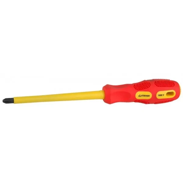 Отвертка STAYER "PROFESSIONAL" "MAX-GRIP" диэлектрическая, двухкомпонентная рукоятка, Cr-V, PH №3x150мм 25828-3-150 G купить в Екатеринбурге