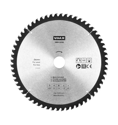 Диск пильный ф250х30 z60 дерево VMX 512436 купить в Екатеринбурге