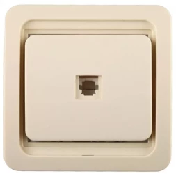 Розетка СВЕТОЗАР &quot;ГАММА&quot; телефонная одинарная, цвет бежевый SV-54117-B