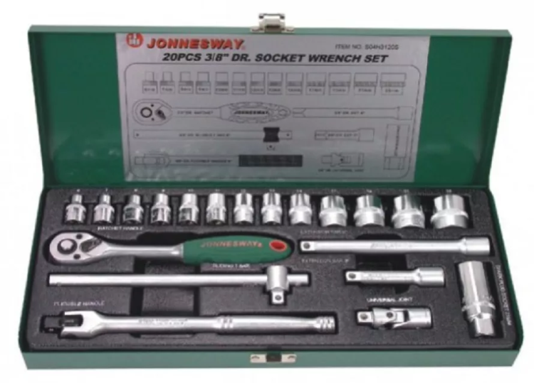 Набор головок торцевых 3/8"DR 6-23мм 20предметов S04Н3120S Jonnesway 47201 купить в Екатеринбурге