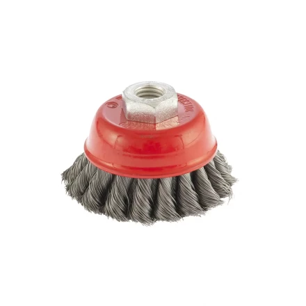 Щетка для УШМ 75 мм М14 &quot;чашка&quot; двухрядная крученая проволока 0,35 мм MTX 74676 купить в Екатеринбурге