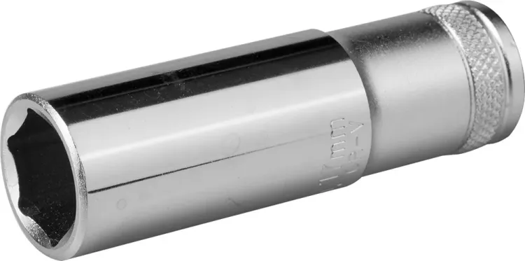 Торцовая головка KRAFTOOL "INDUSTRIE QUALITAT", удлиненная, Cr-V, FLANK, хромосатинированная, 1/2", 17 мм 27807-17_z01 купить в Екатеринбурге