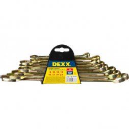Набор DEXX: Ключи комбинированные гаечные, желтый цинк, 8-22мм, 8шт 27017-H8